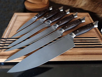 Набор кухонных ножей "Гранд Рататуй" сталь 95х18. Рукоять дерево Венге.
